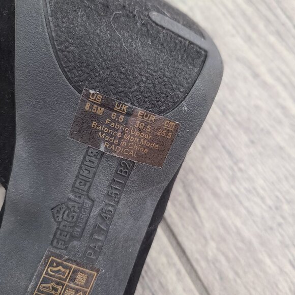 Fergalicious Radical Women's Black Peep-Toe Stiletto Heels Size 8.5W - Picture 12 of 15